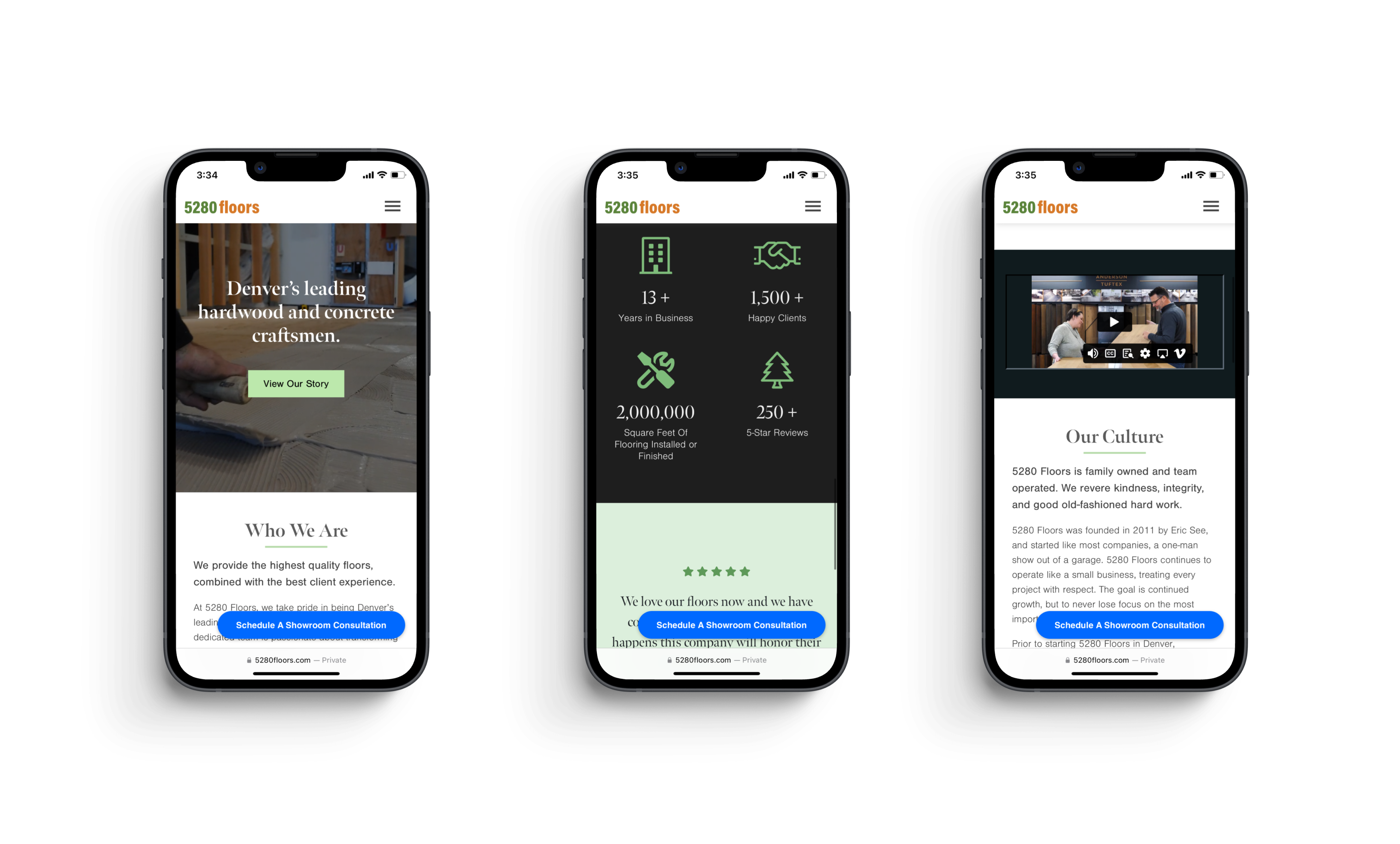iphones showing 5280 floors website