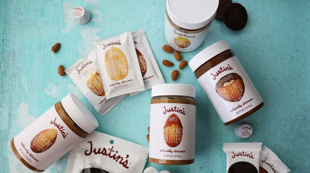 justin's nut butter background blue