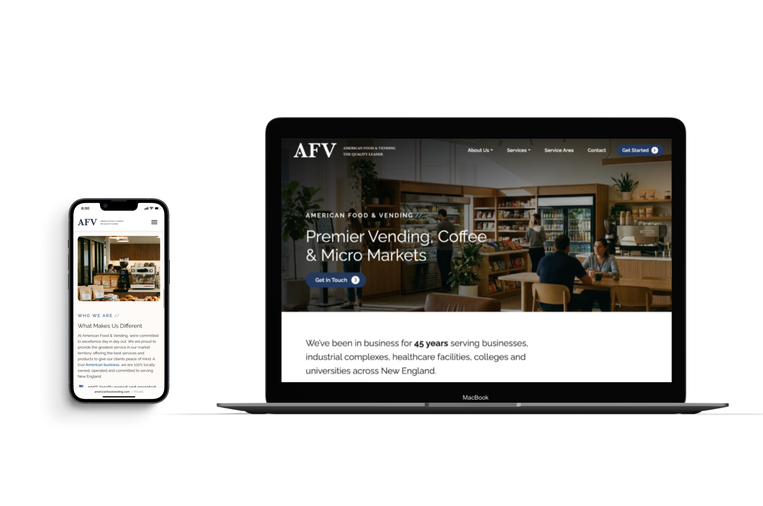 american food and vending mockup of laptop and phone together