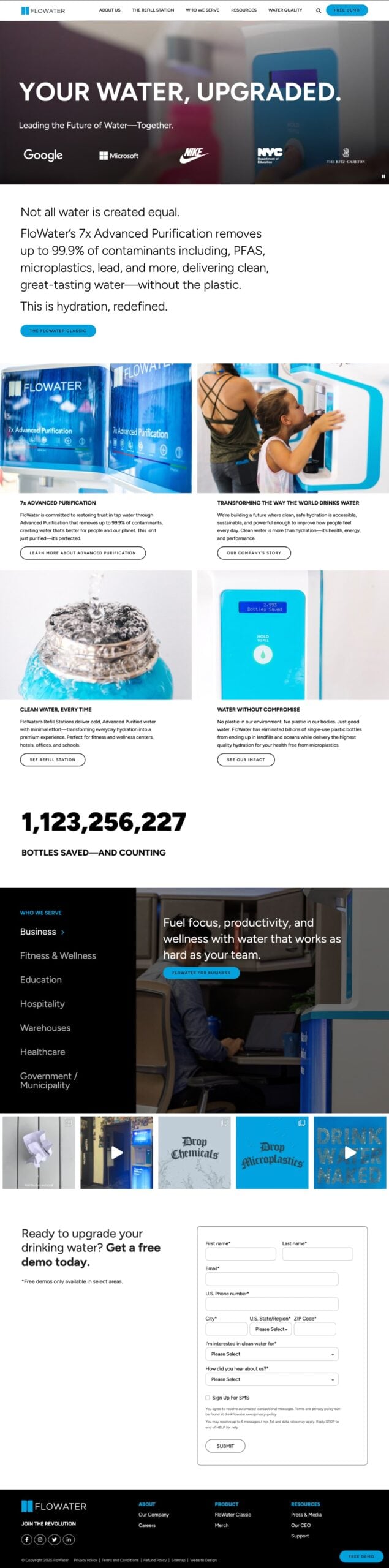 flowater homepage screenshot