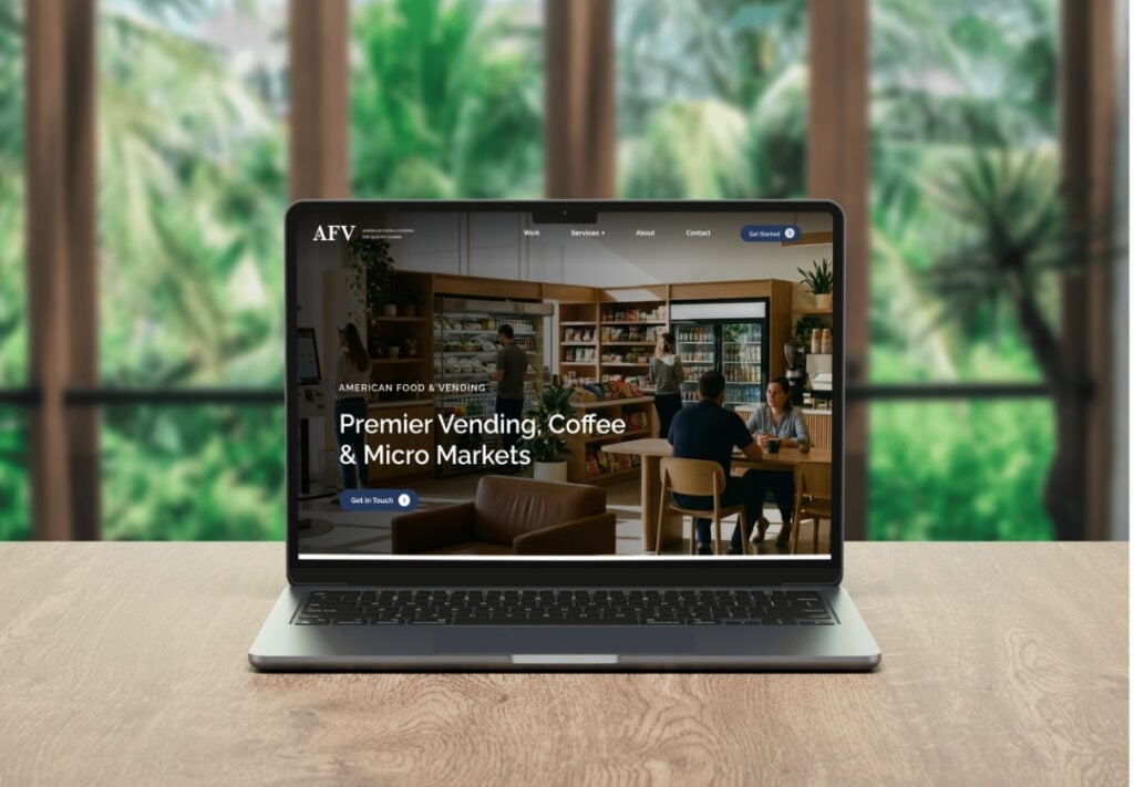 american food and vending mockup shown on laptop