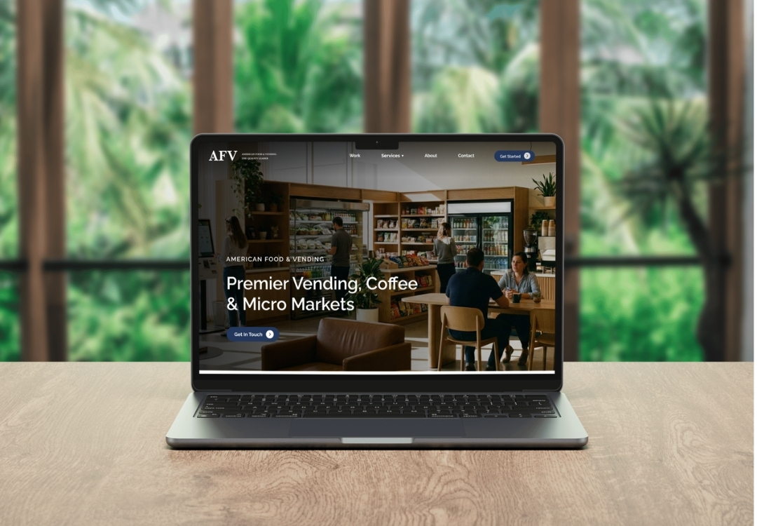 american food and vending mockup shown on laptop